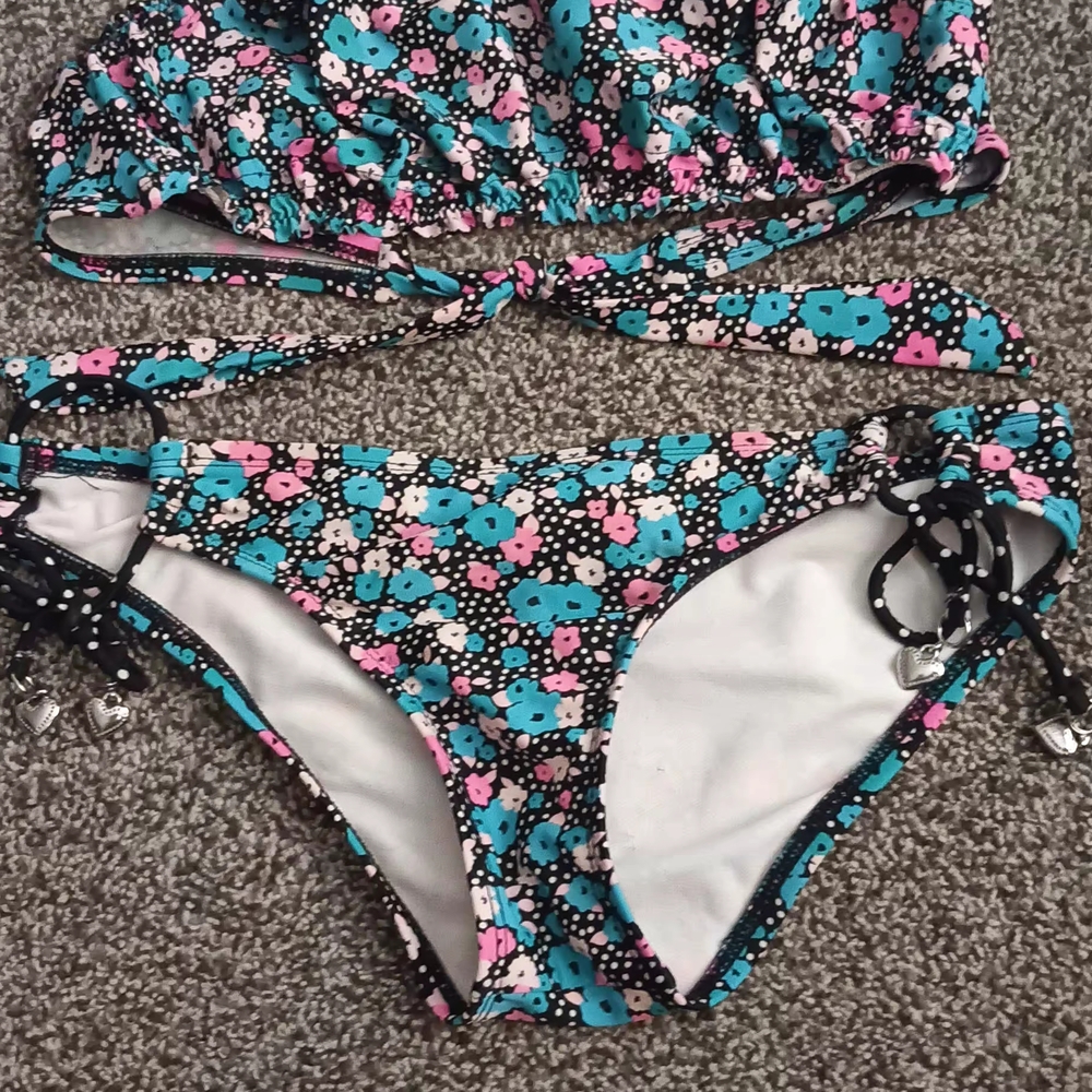 Candies Foral Bikini Set with Heart Charms